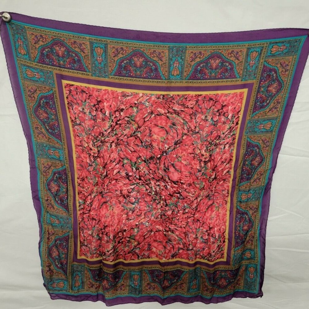 VINTAGE MULTICOLOR PRINT LADIES SCARF